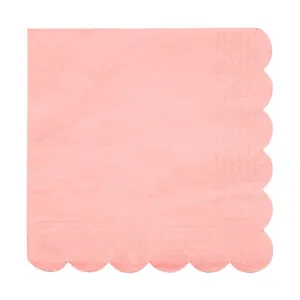 Neon Coral Large Napkins, Set of 20 Meri Meri Beautiful Basics Large Neon Coral Napkins, 7" x 7"