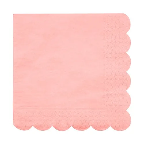 Neon Coral Large Napkins, Set of 20 Meri Meri Beautiful Basics Large Neon Coral Napkins, 7" x 7"