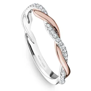 Noam Carver Twist Diamond Wedding Band in Rose and White Gold