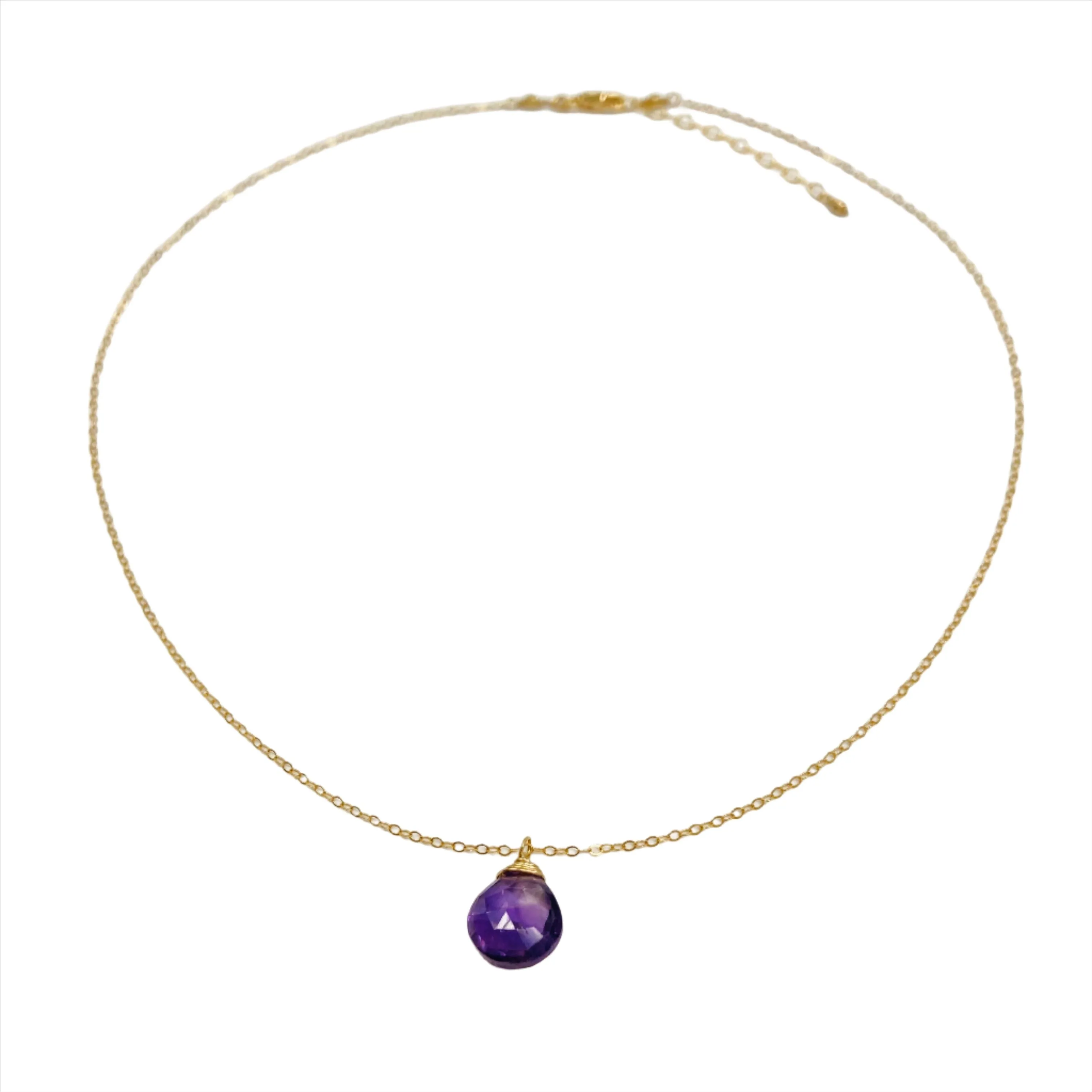 Nova Hanging Gemstone Necklace | Gold