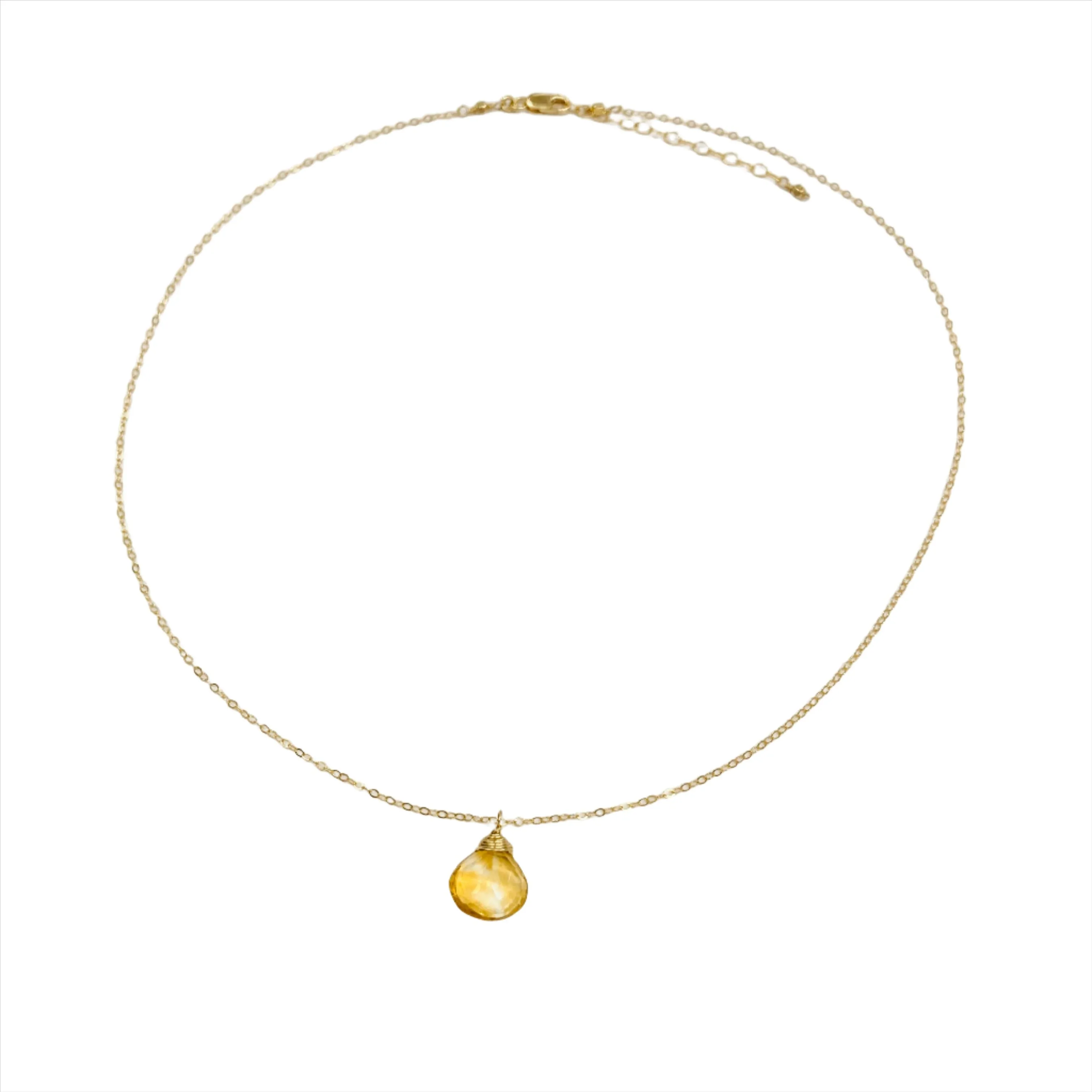 Nova Hanging Gemstone Necklace | Gold