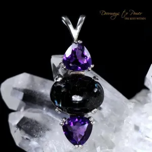 Nuummite Amethyst Gemstone Crystal Pendant