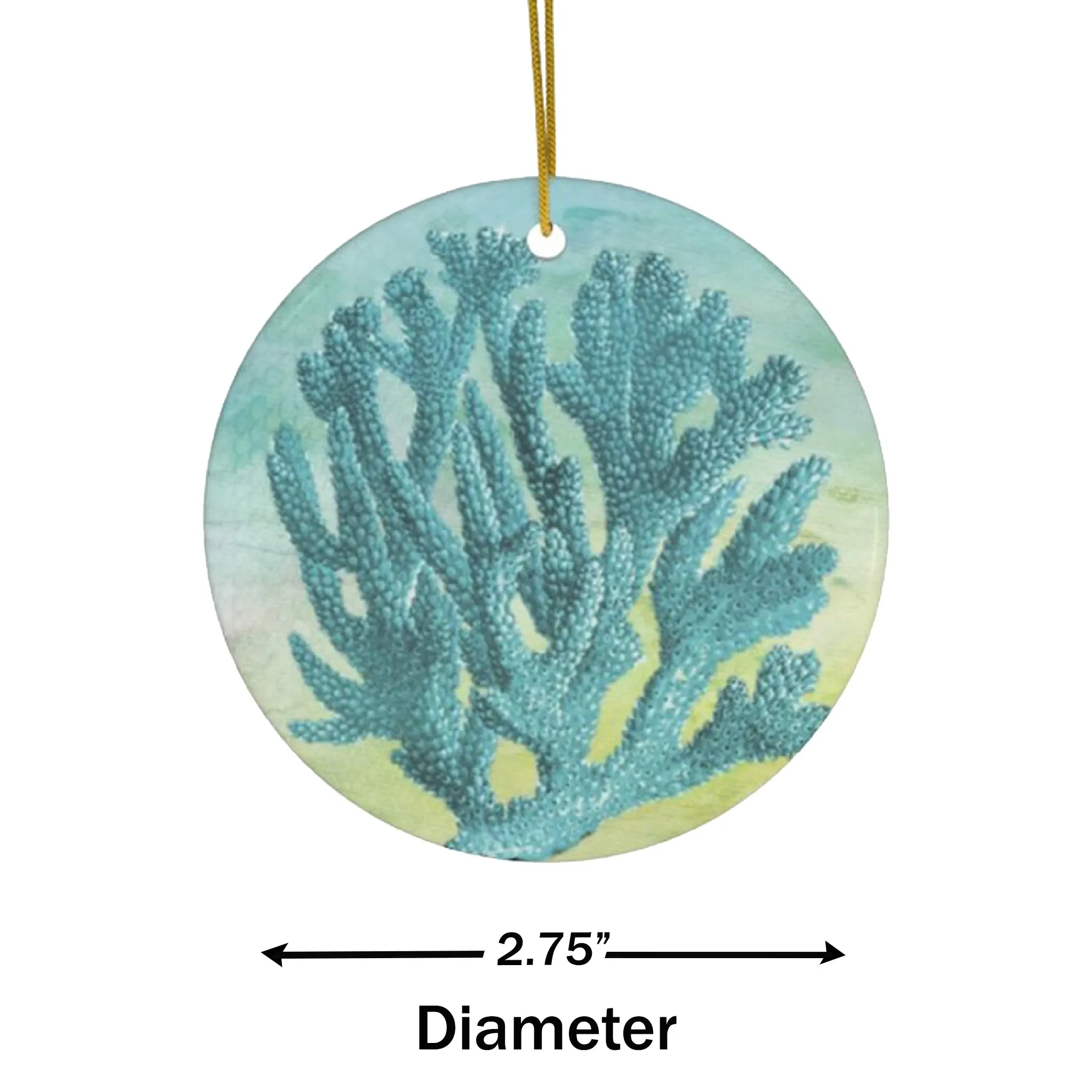 Ocean Blue Coral Ceramic Ornament