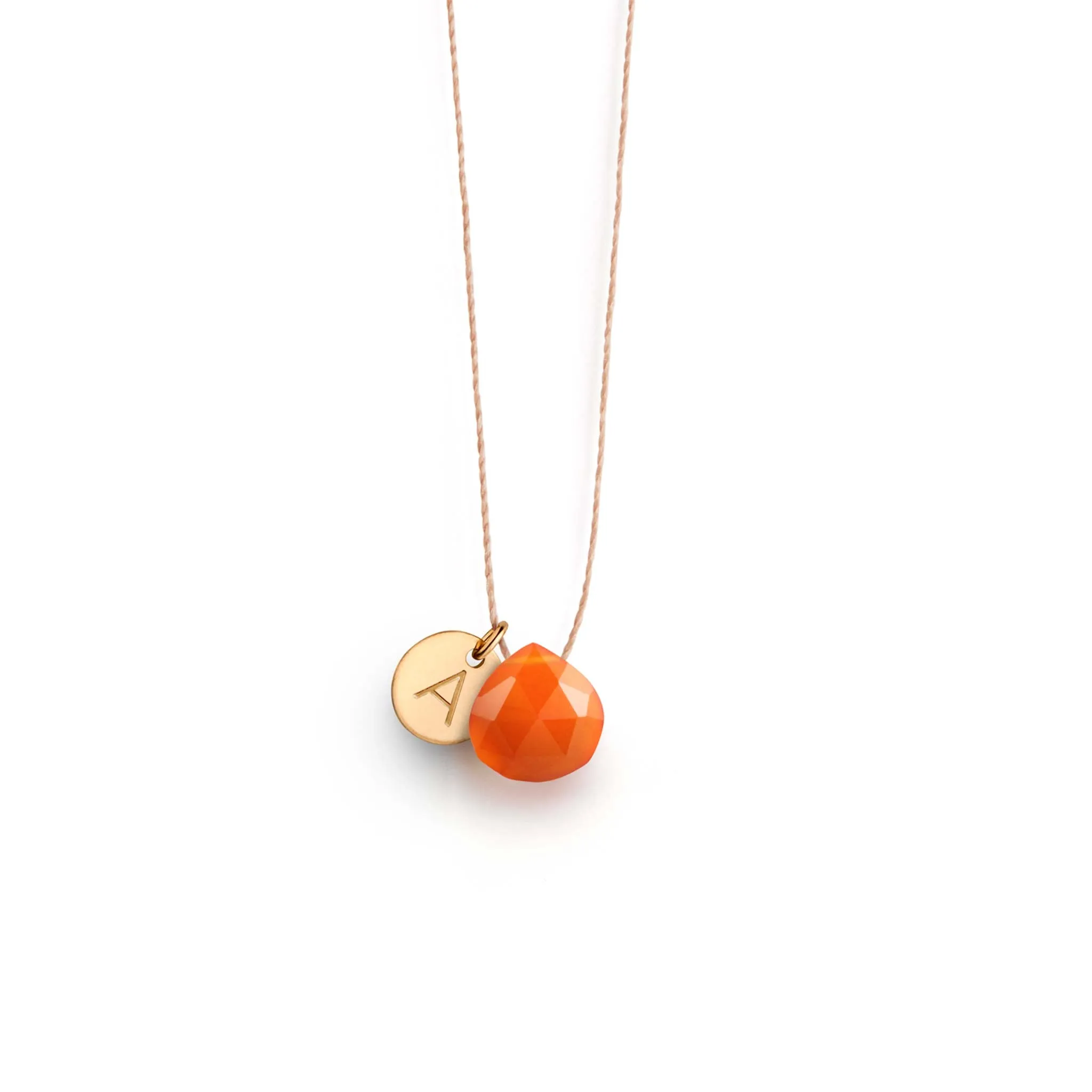 Orange Carnelian Fine Cord Necklace