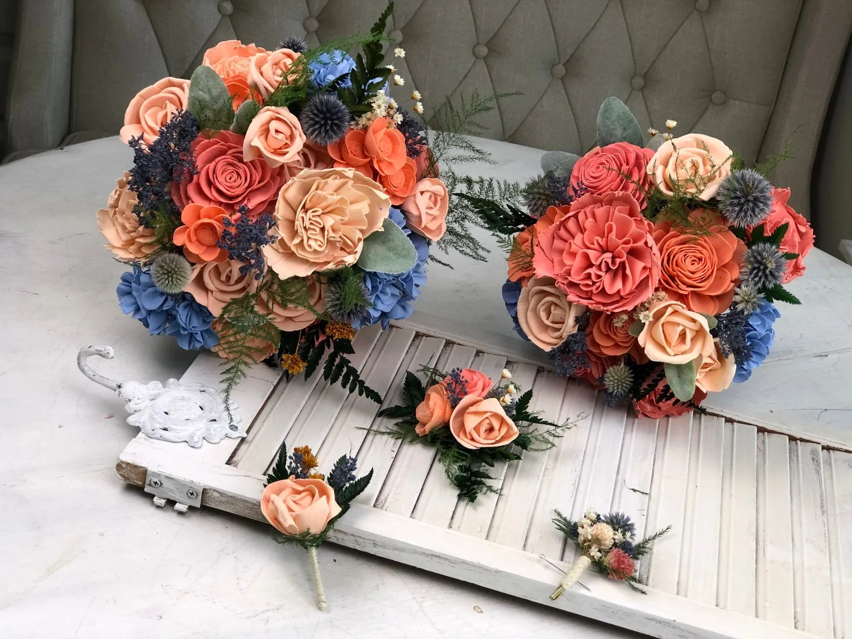 Peaches and Dream Bridesmaid Bouquet