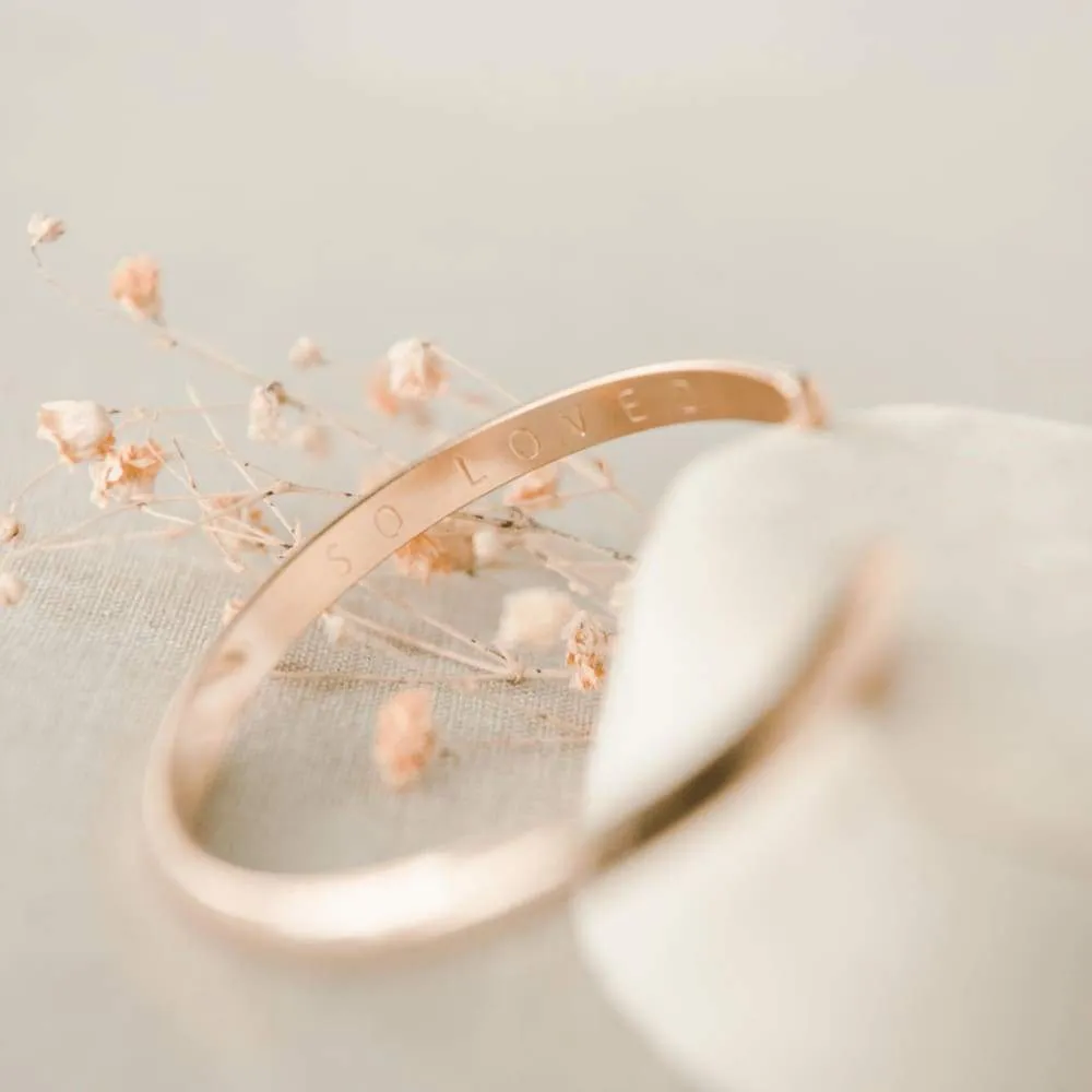 Personalized Rose Gold Bridesmaid Bangle