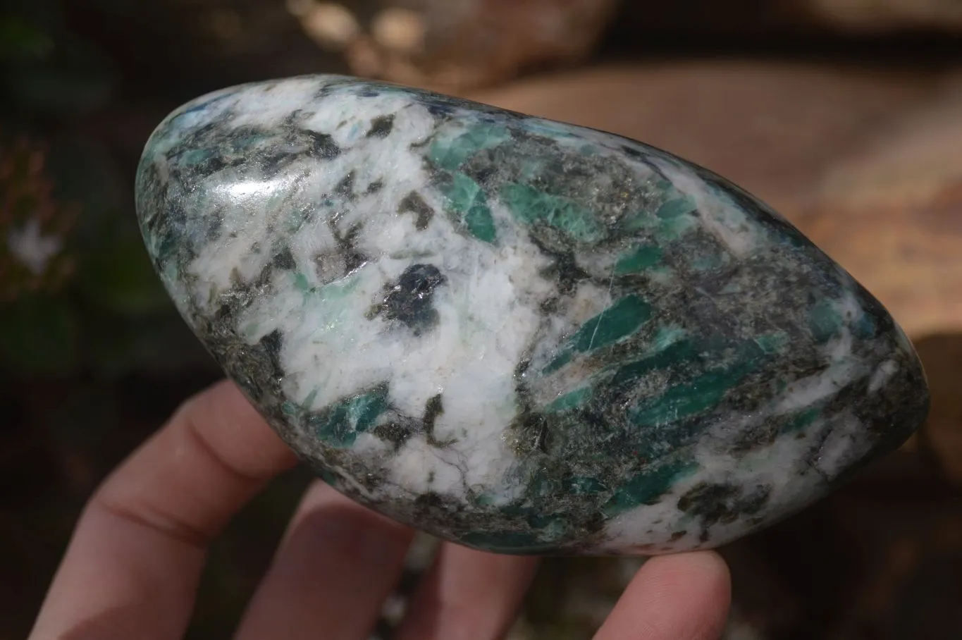 Polished Emerald Mica In Matrix Free Forms x 2 From Mutoko, Zimbabwe