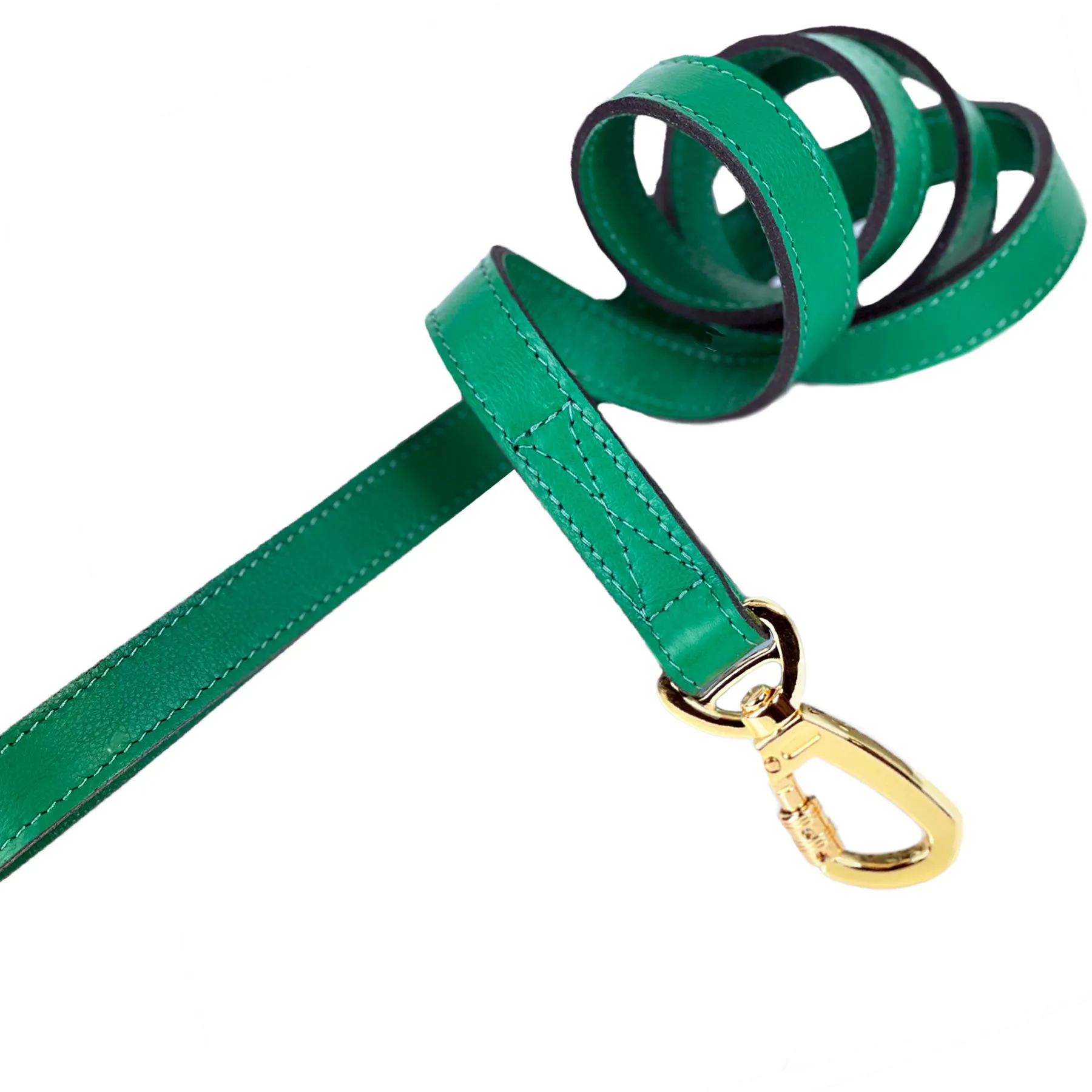 Regency Dog Leash in Emerald Green & Gold