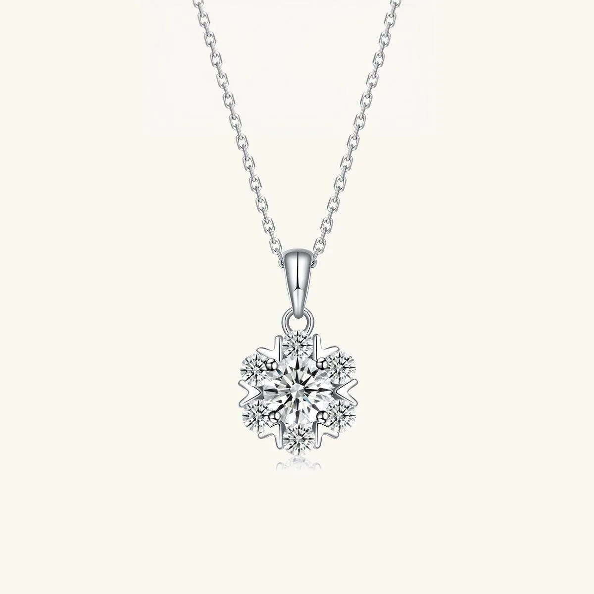 Romantic Flower Moissanite Pendant Necklace