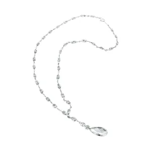 Rose and Briolette Cut Diamond Lavaliere Necklace