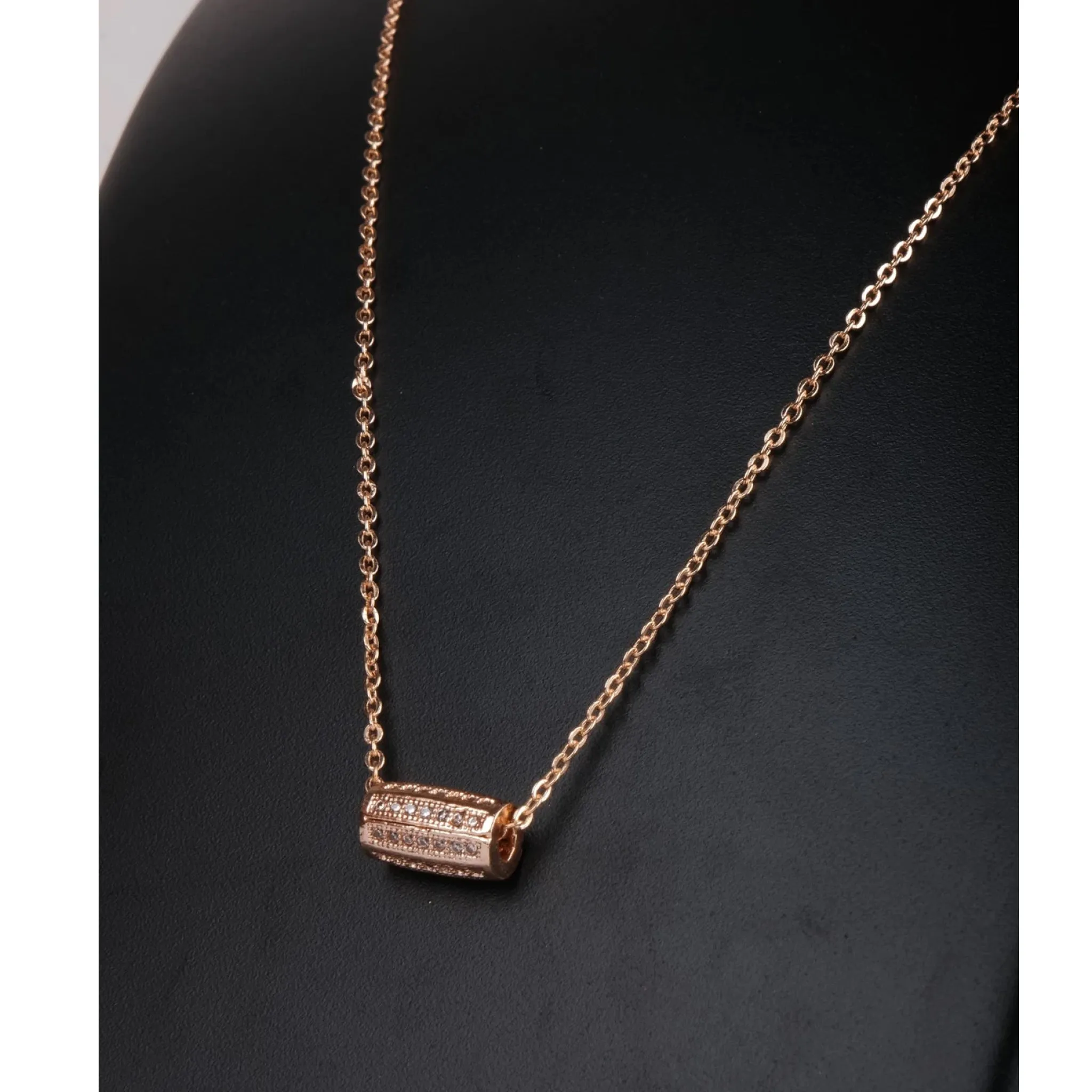 Rose gold Dimond Necklace premium Pendent Pearl Brass Pendant