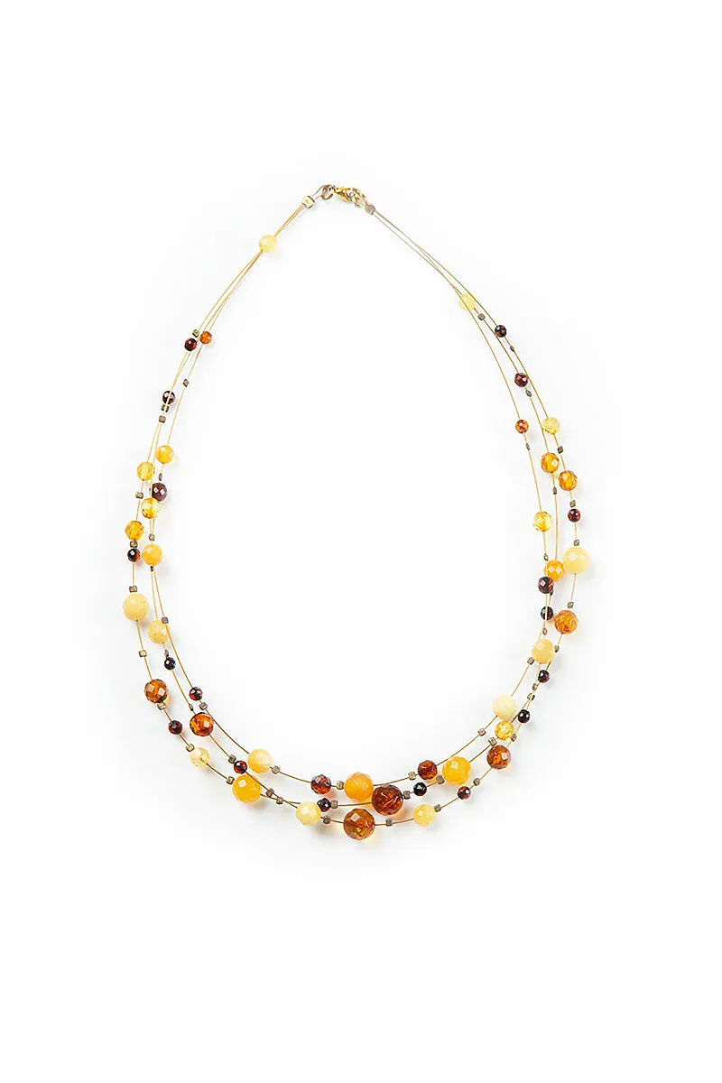 Round Amber Bead Necklace