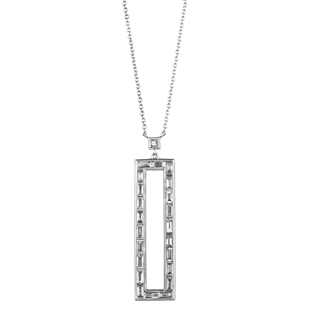 Silhouette Baguette Diamond Necklace