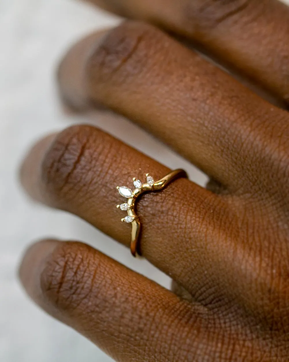 Solid Gold Nesting Diamond Ring