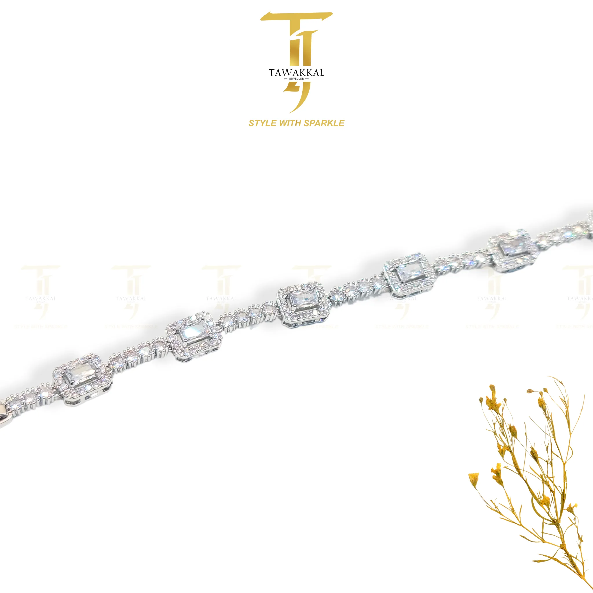 Square Large Zircon Bracelet