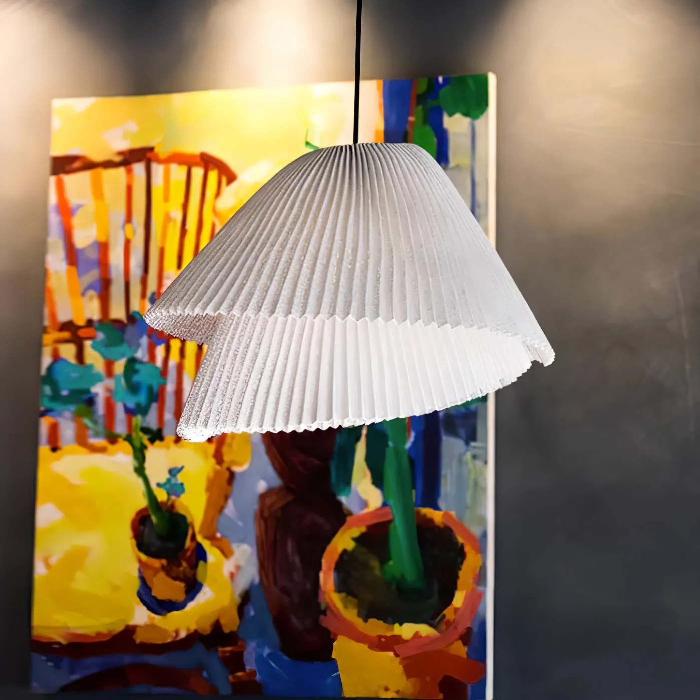 Stainless Steel Pleated Pendant Lamp