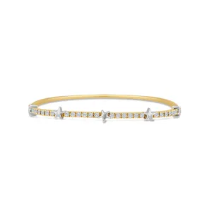 Star Bangle Bracelet, 14Kt