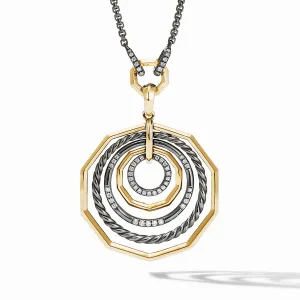 Stax Black and Gold Medium Pendant Necklace with Diamonds