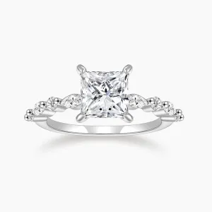 Sterling Silver Cushion CZ Solitaire Ring