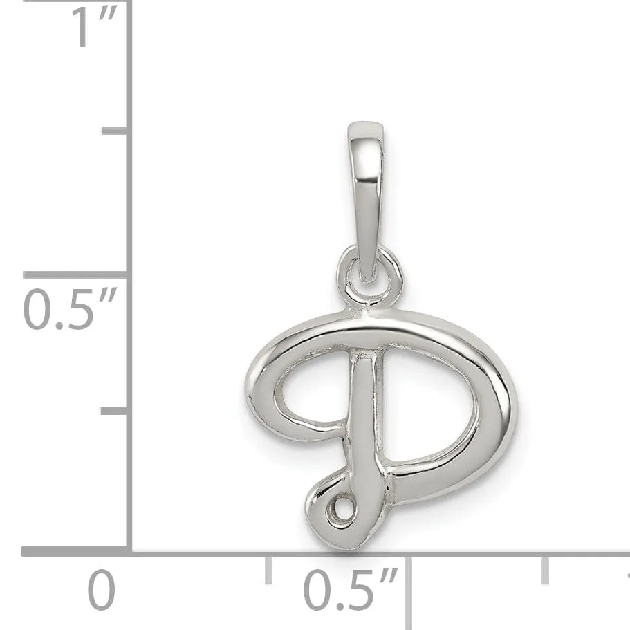 Sterling Silver Polished Initial D Pendant