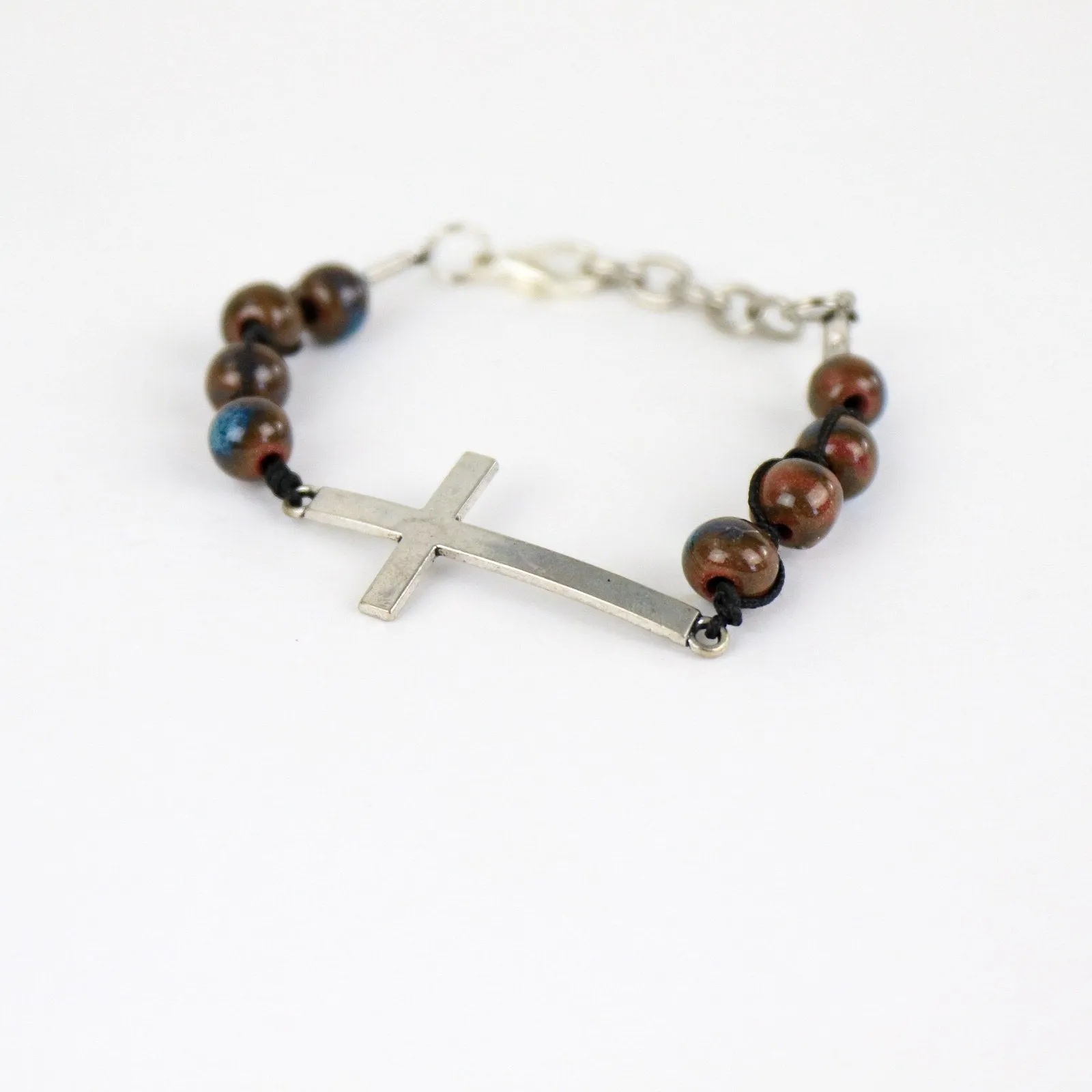 SwaziMUD™ Silver Thin Cross Bracelet