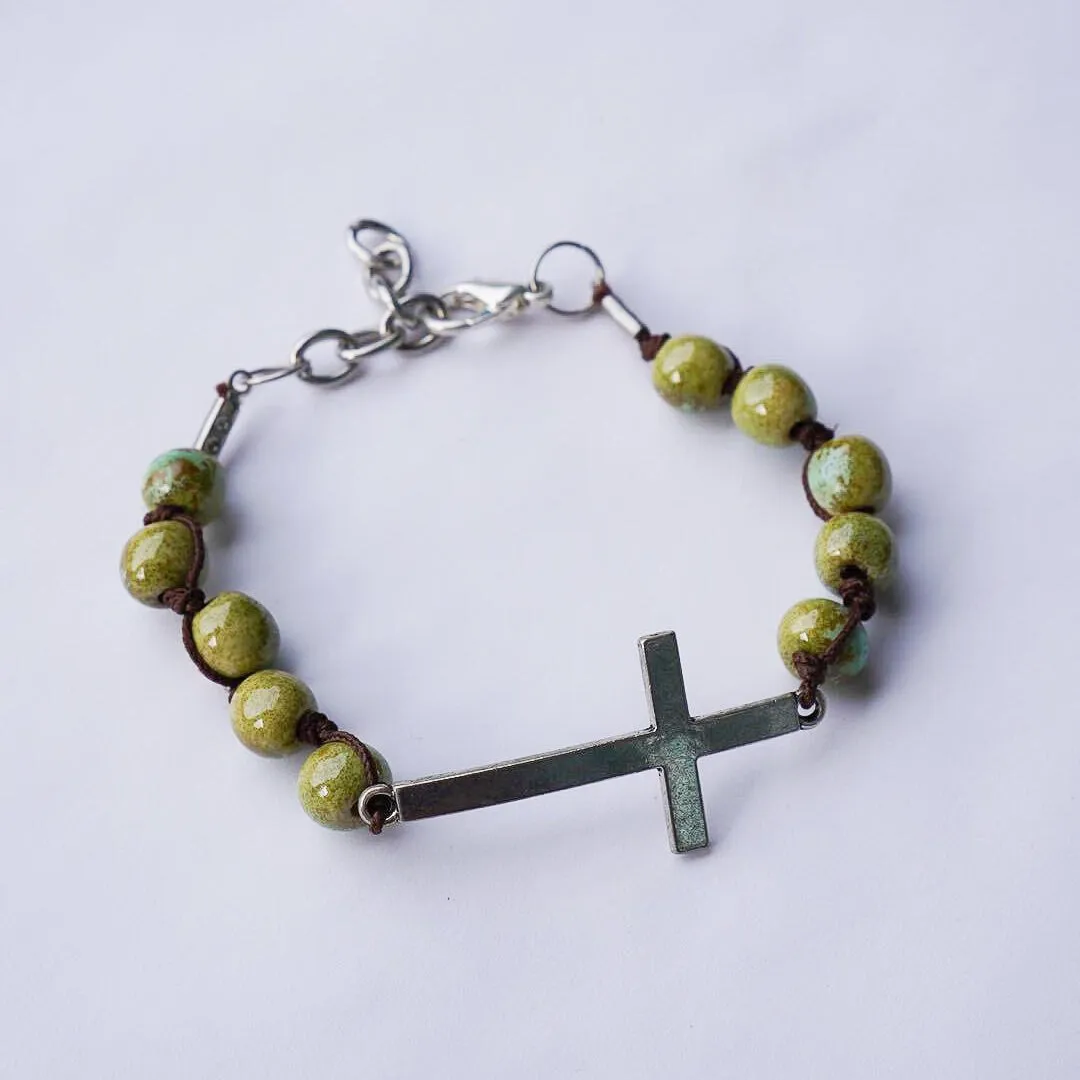 SwaziMUD™ Silver Thin Cross Bracelet