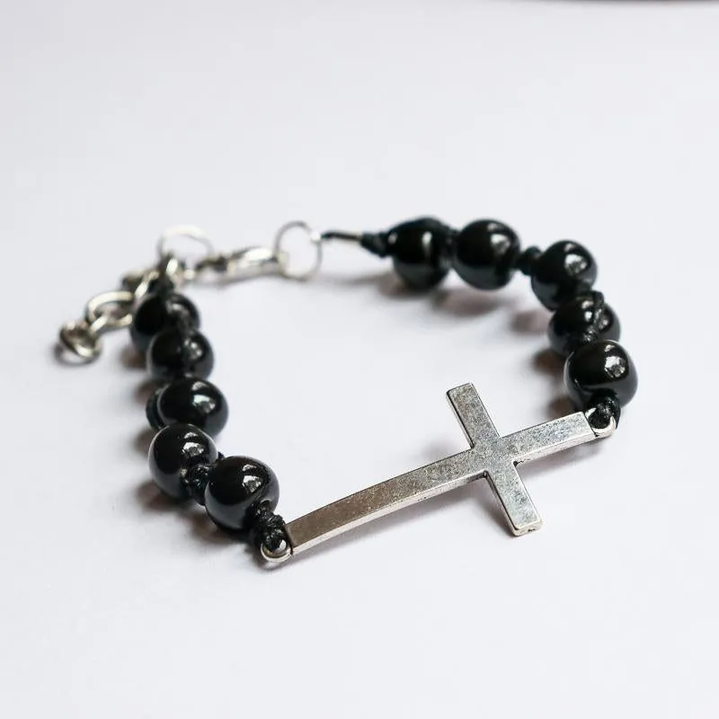 SwaziMUD™ Silver Thin Cross Bracelet