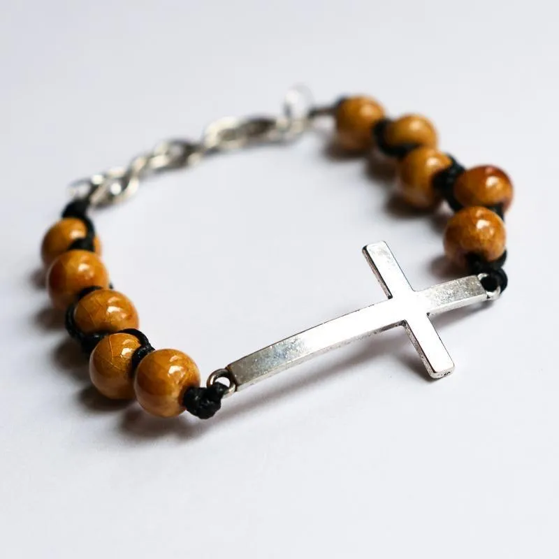 SwaziMUD™ Silver Thin Cross Bracelet