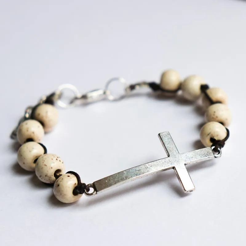 SwaziMUD™ Silver Thin Cross Bracelet