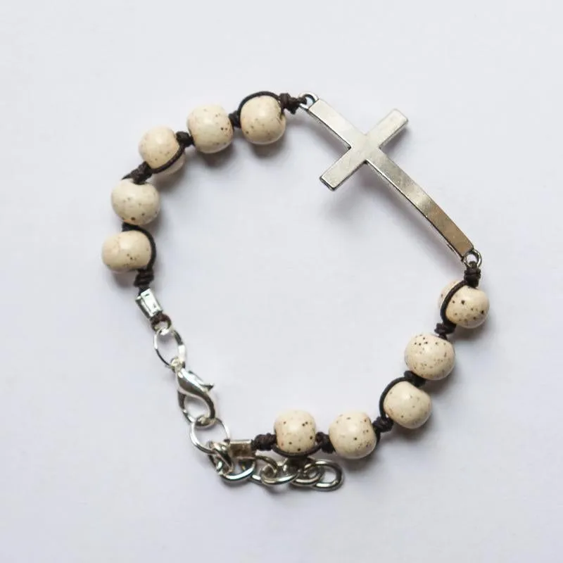 SwaziMUD™ Silver Thin Cross Bracelet