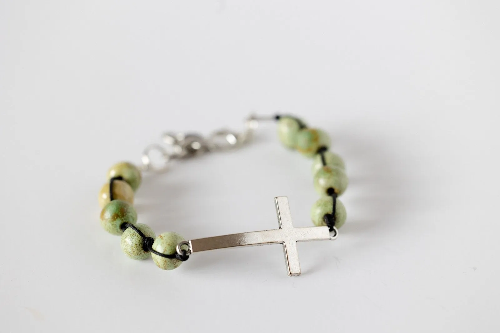 SwaziMUD™ Silver Thin Cross Bracelet