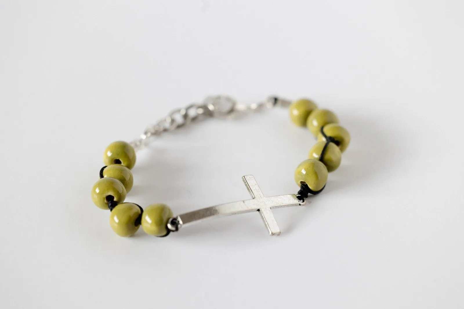 SwaziMUD™ Silver Thin Cross Bracelet