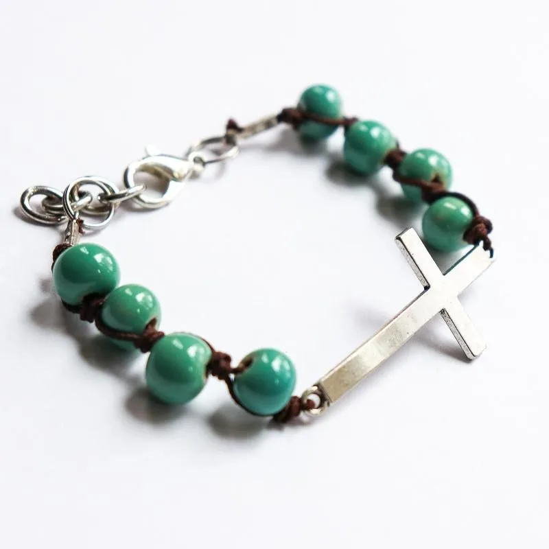 SwaziMUD™ Silver Thin Cross Bracelet