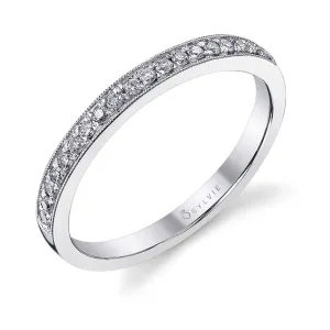 Sylvie 14k White Gold Wedding Band