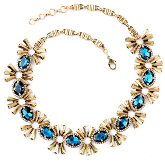 Teal Gems Statement Necklace