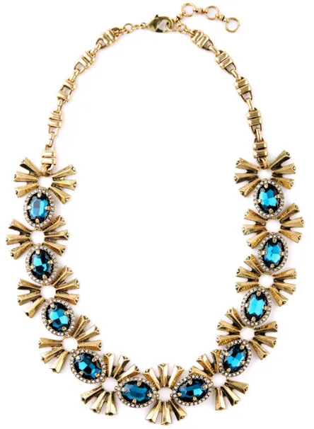 Teal Gems Statement Necklace