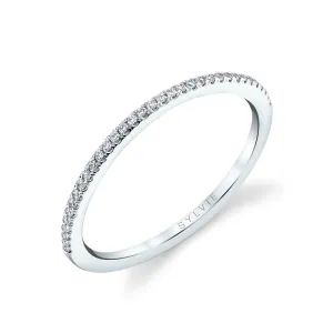 Thin Diamond Wedding Band 18k Gold White