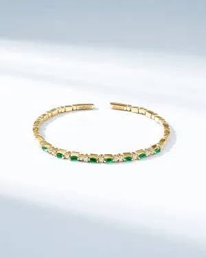 Thin Mix Emerald Bangle