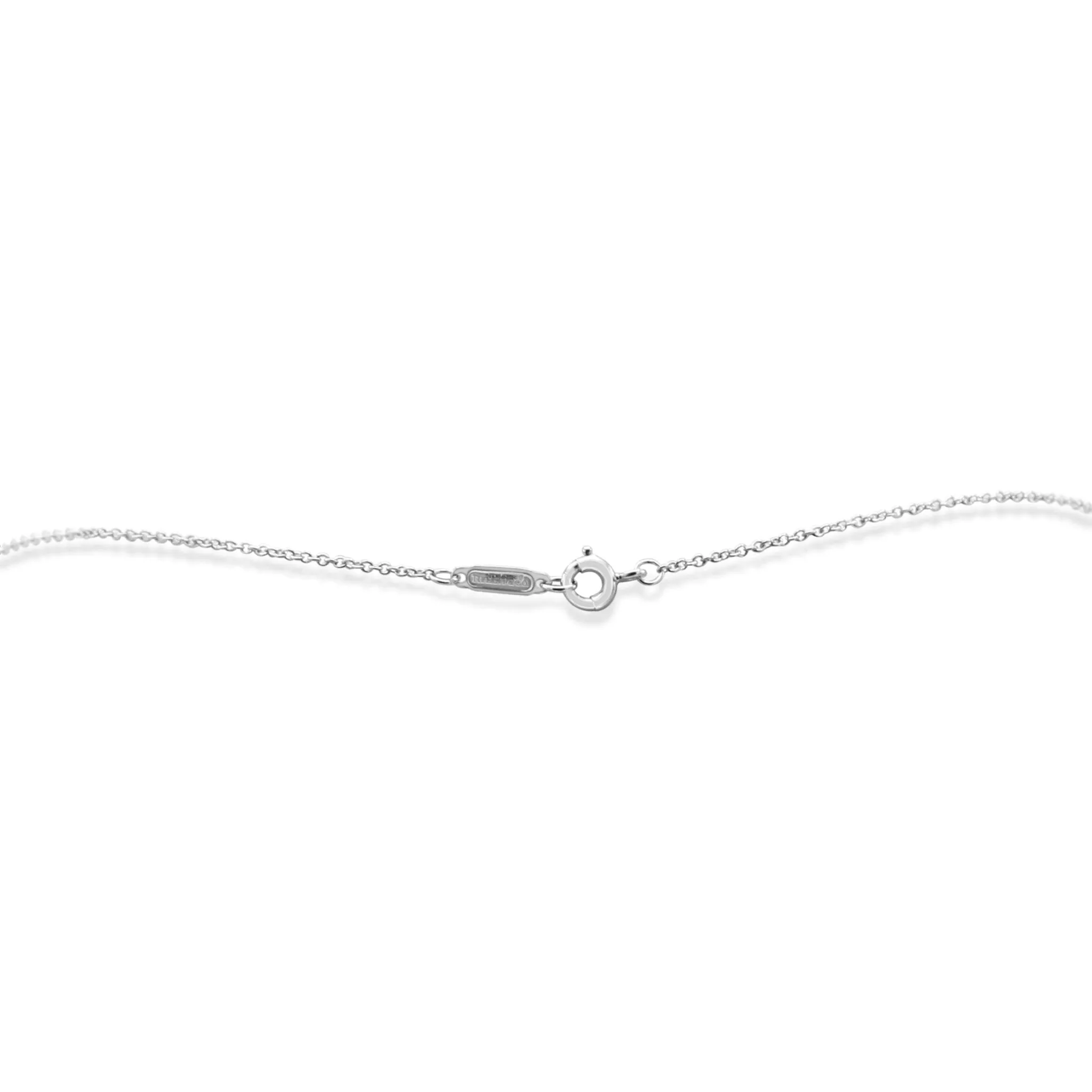 Tiffany & Co Small Diamond Set Cross Pendant On Necklace - Platinum