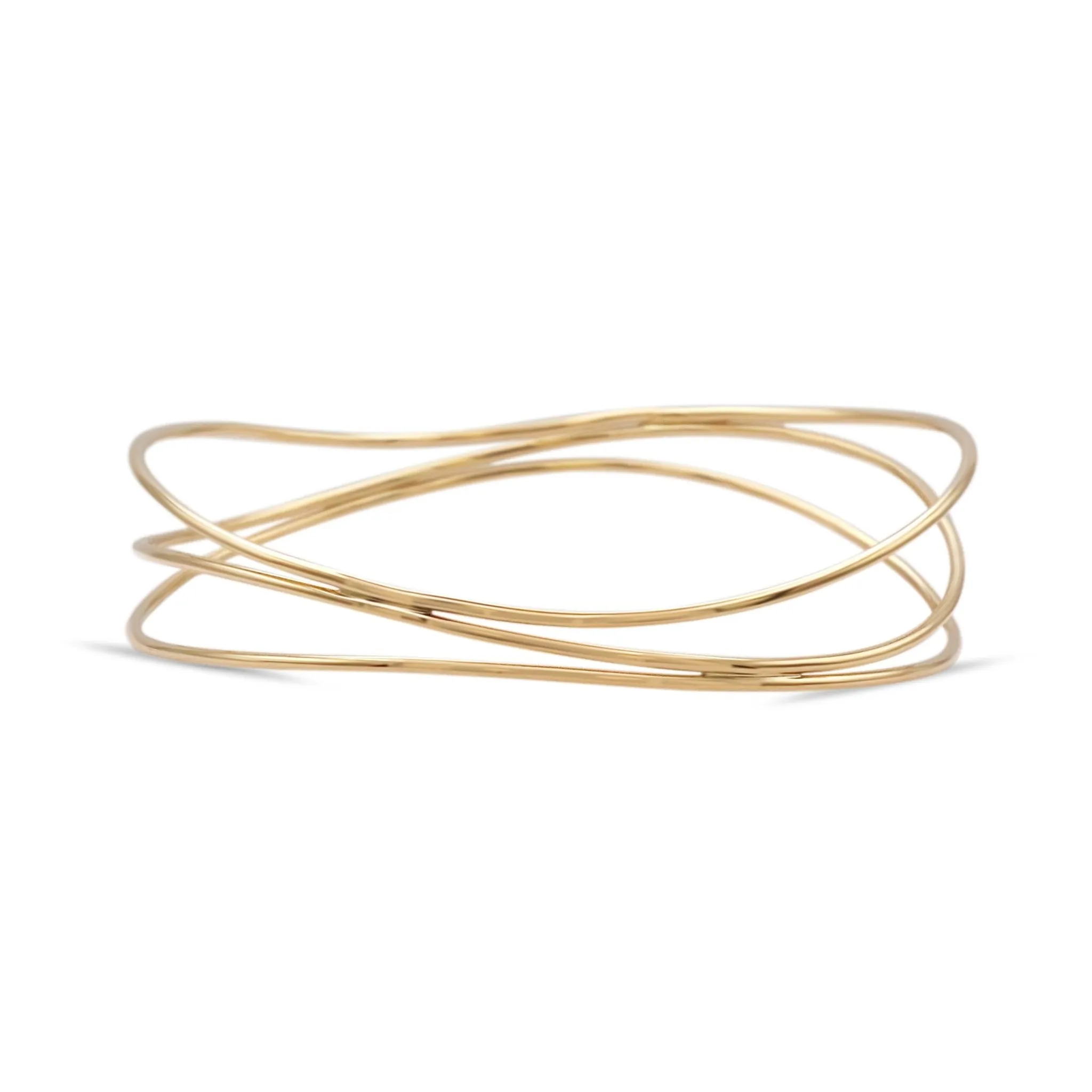 Tiffany Elsa Peretti Wave Three Row Bangle - 18ct Yellow Gold