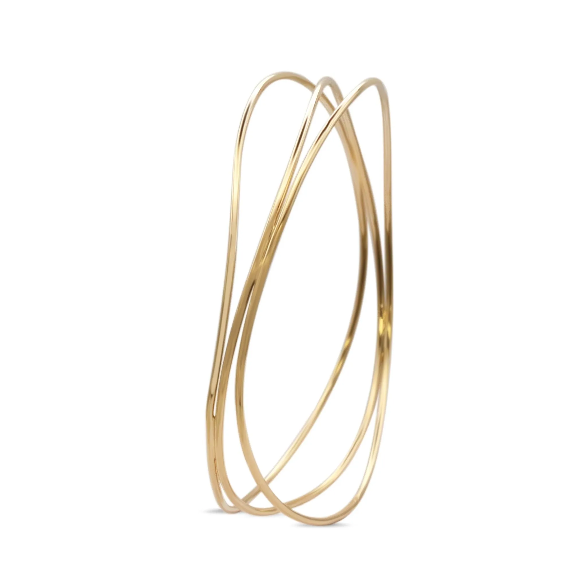 Tiffany Elsa Peretti Wave Three Row Bangle - 18ct Yellow Gold