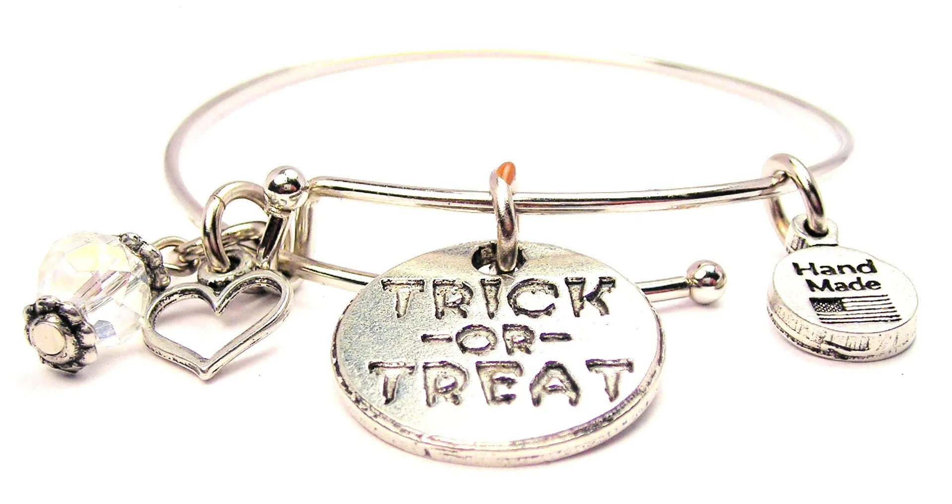 Trick-Or-Treat Circle Expandable Bangle Bracelet