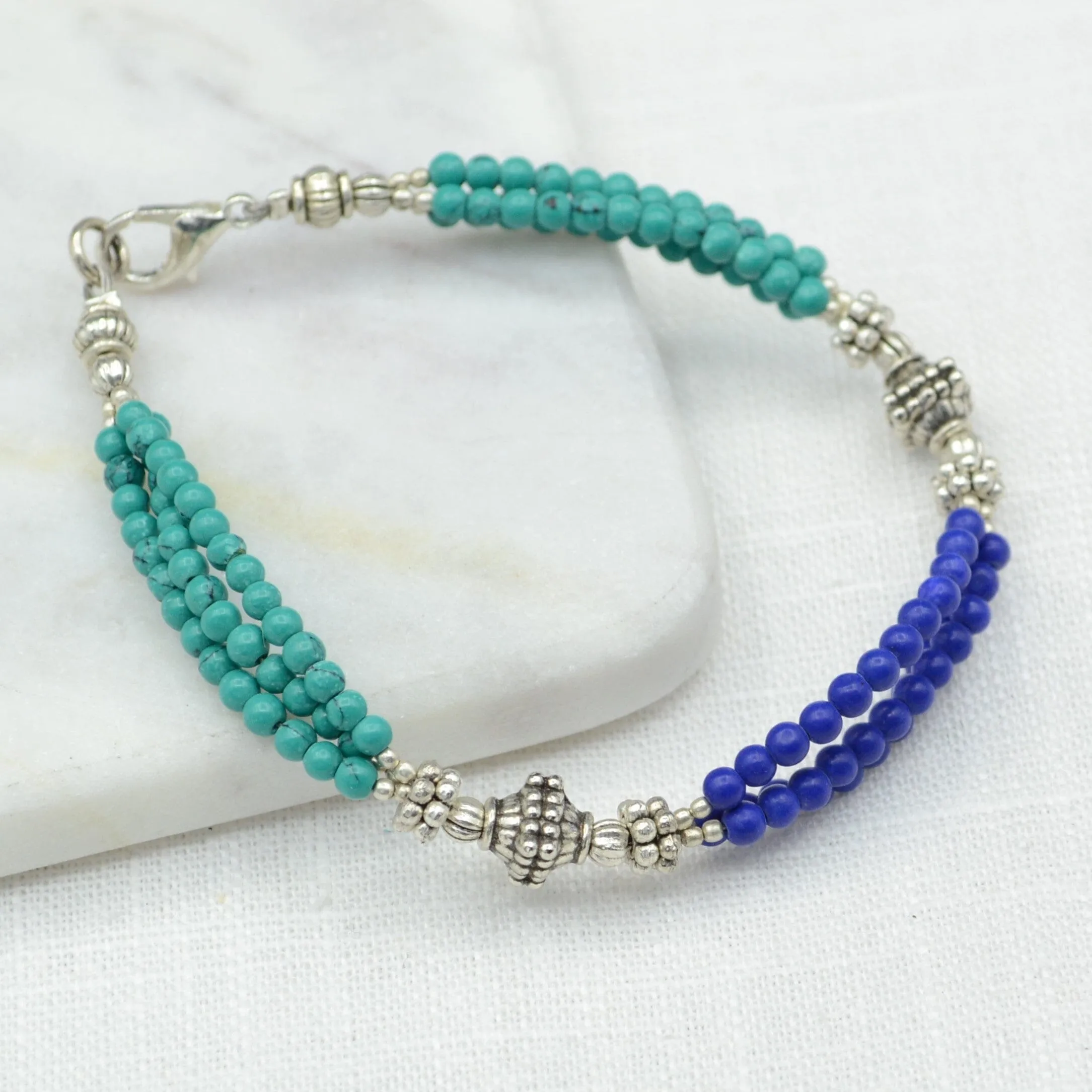 Turquoise & Lapis Tibetan Bracelet