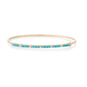 Turquoise and Diamond Microflex Bangle