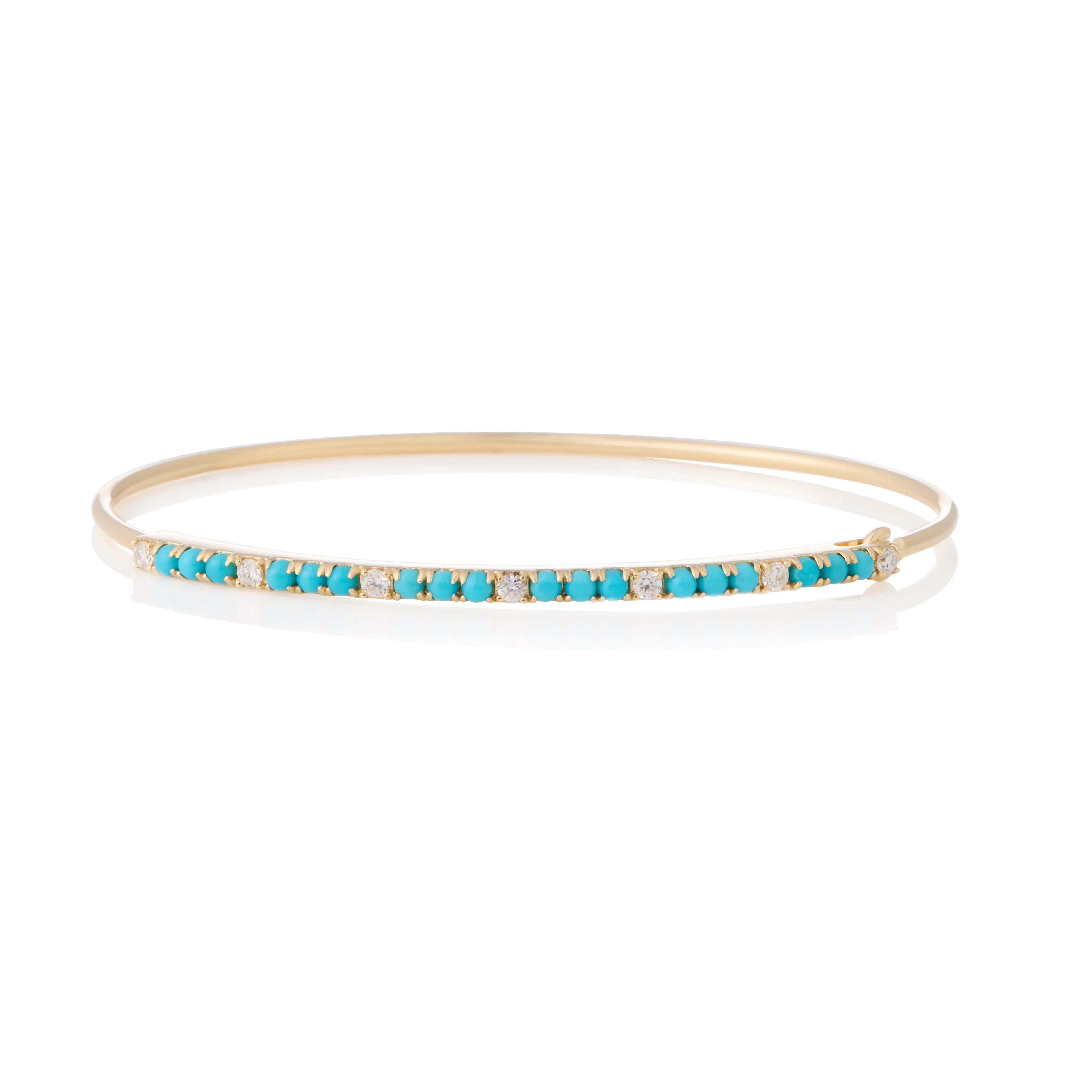 Turquoise and Diamond Microflex Bangle