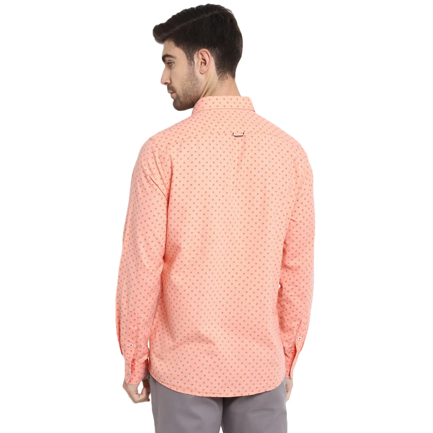 Turtle Men Coral Linen Printed Slim Fit Shirts