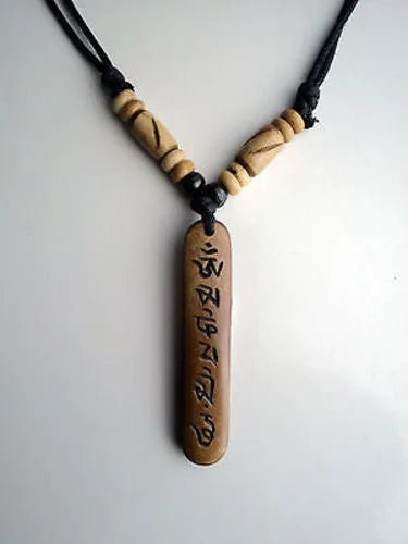 Unique Om Mani Bone Necklace