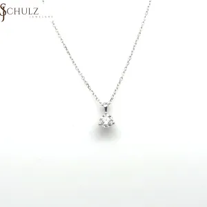 White Gold 1/5ct Diamond Solitaire Pendant