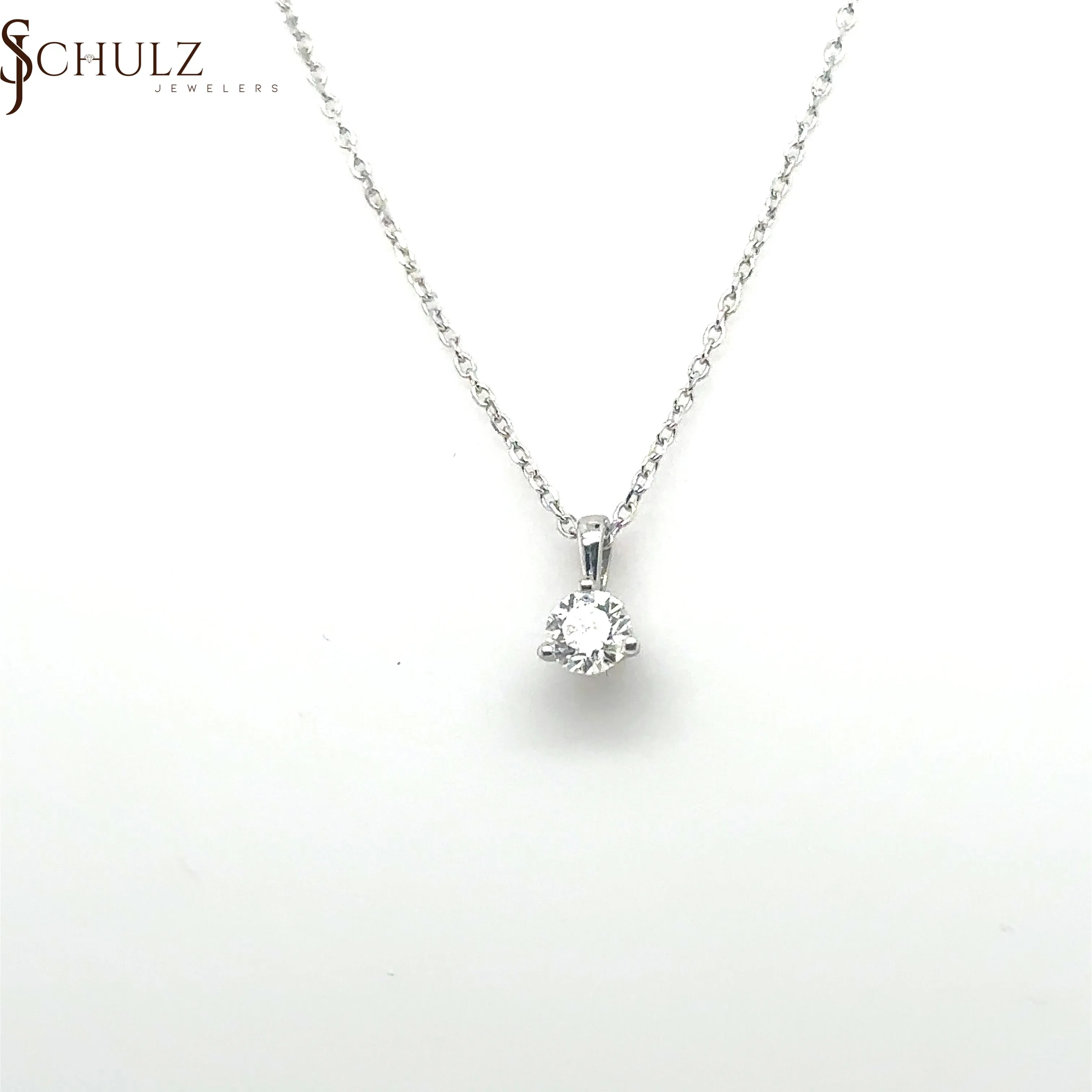 White Gold 1/5ct Diamond Solitaire Pendant