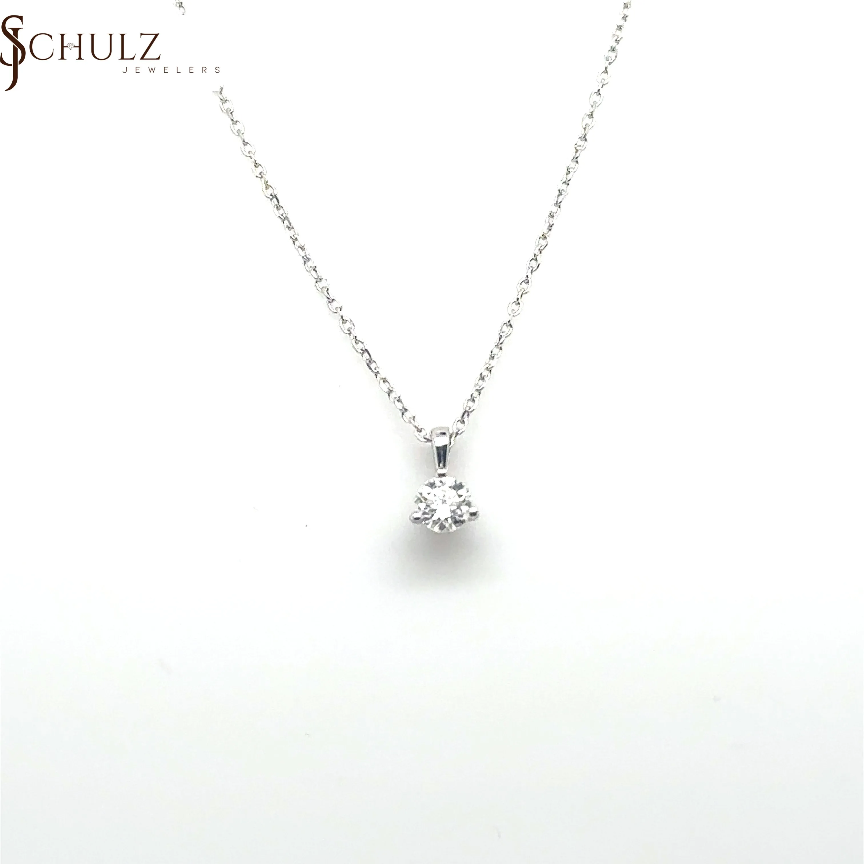 White Gold 1/5ct Diamond Solitaire Pendant